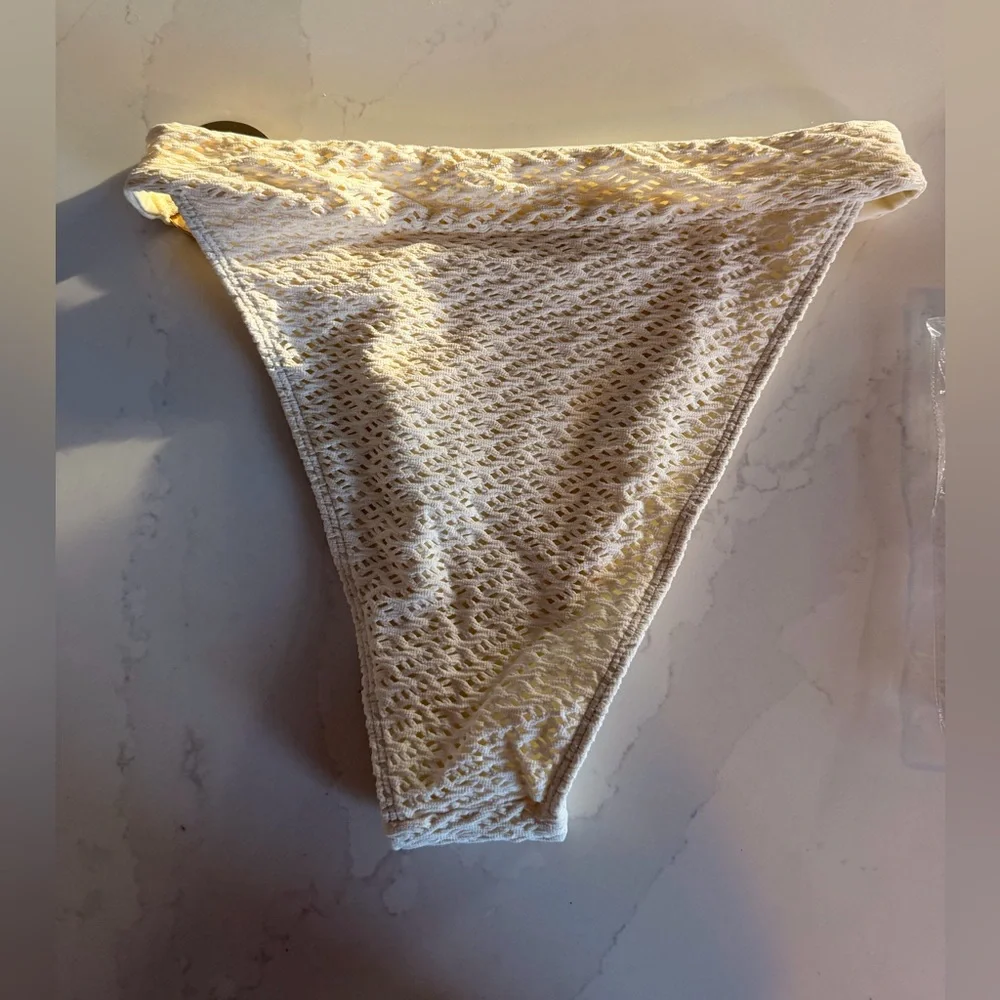 Monday Swimwear Bronte Ivory Crochet Bikini Bottom